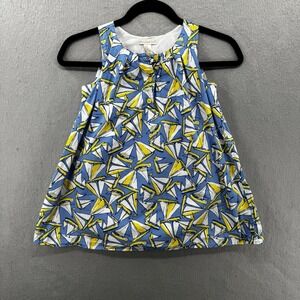 Maggie‎ & Zoe Dress Girls Size 5 Blue Yellow Sailboat Whimsical Print Coastal